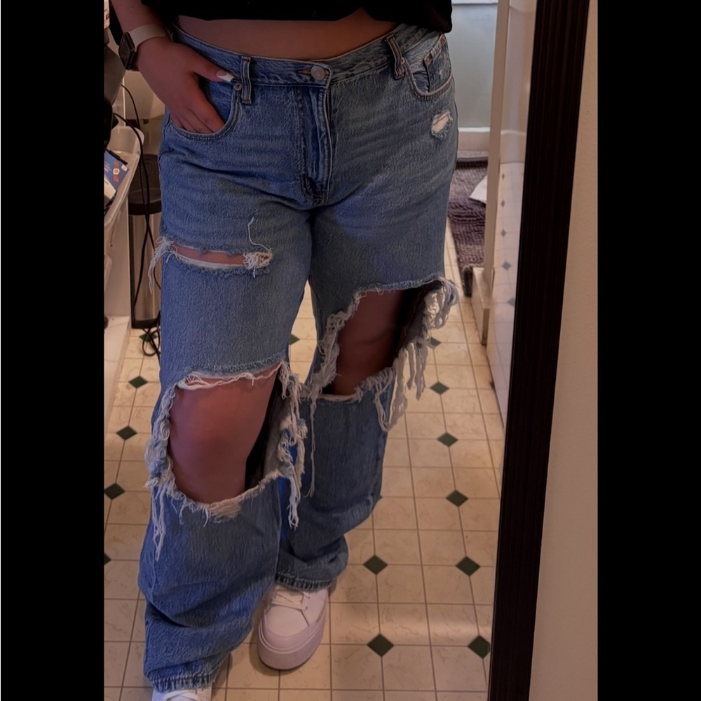 Aeropostale High Rise Baggy Denim Shorts